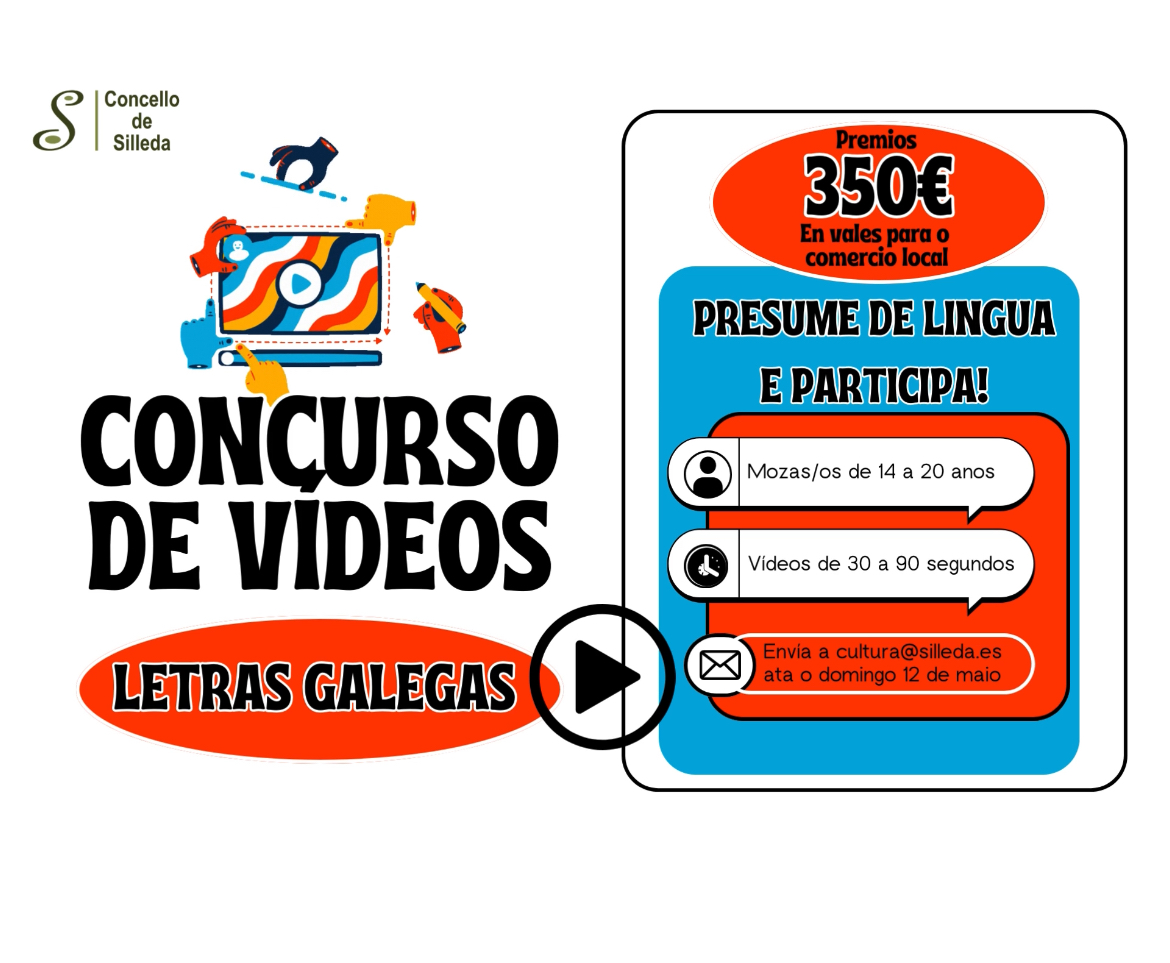 O Concello de Silleda convoca o certame de video “Presume de lingua” para celebrar o Día das Letras Galegas 2024