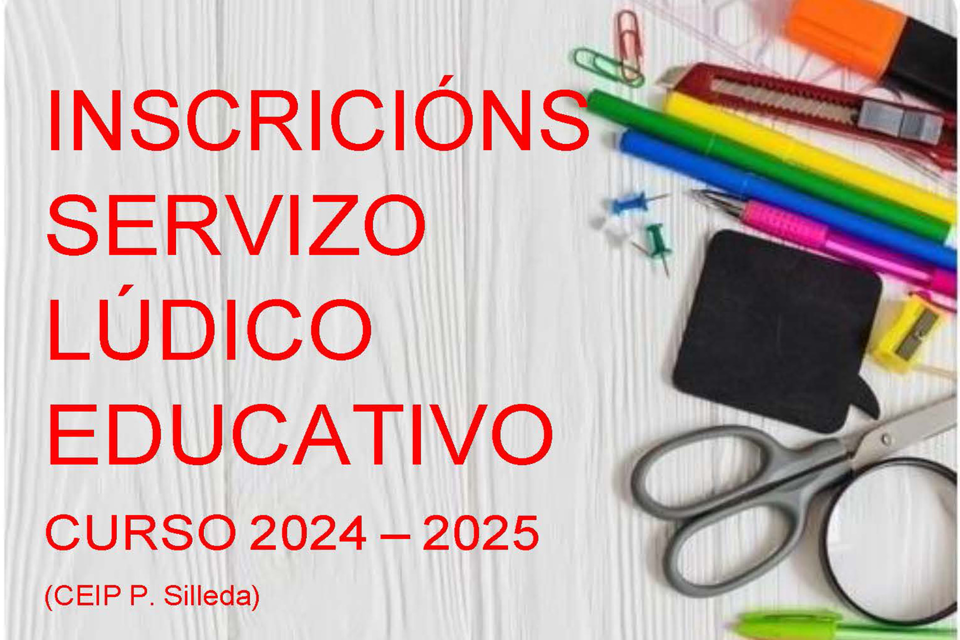 O Concello de Silleda amplía ata o 9 de agosto o prazo para solicitar o Servizo Lúdico Educativo durante o curso escolar