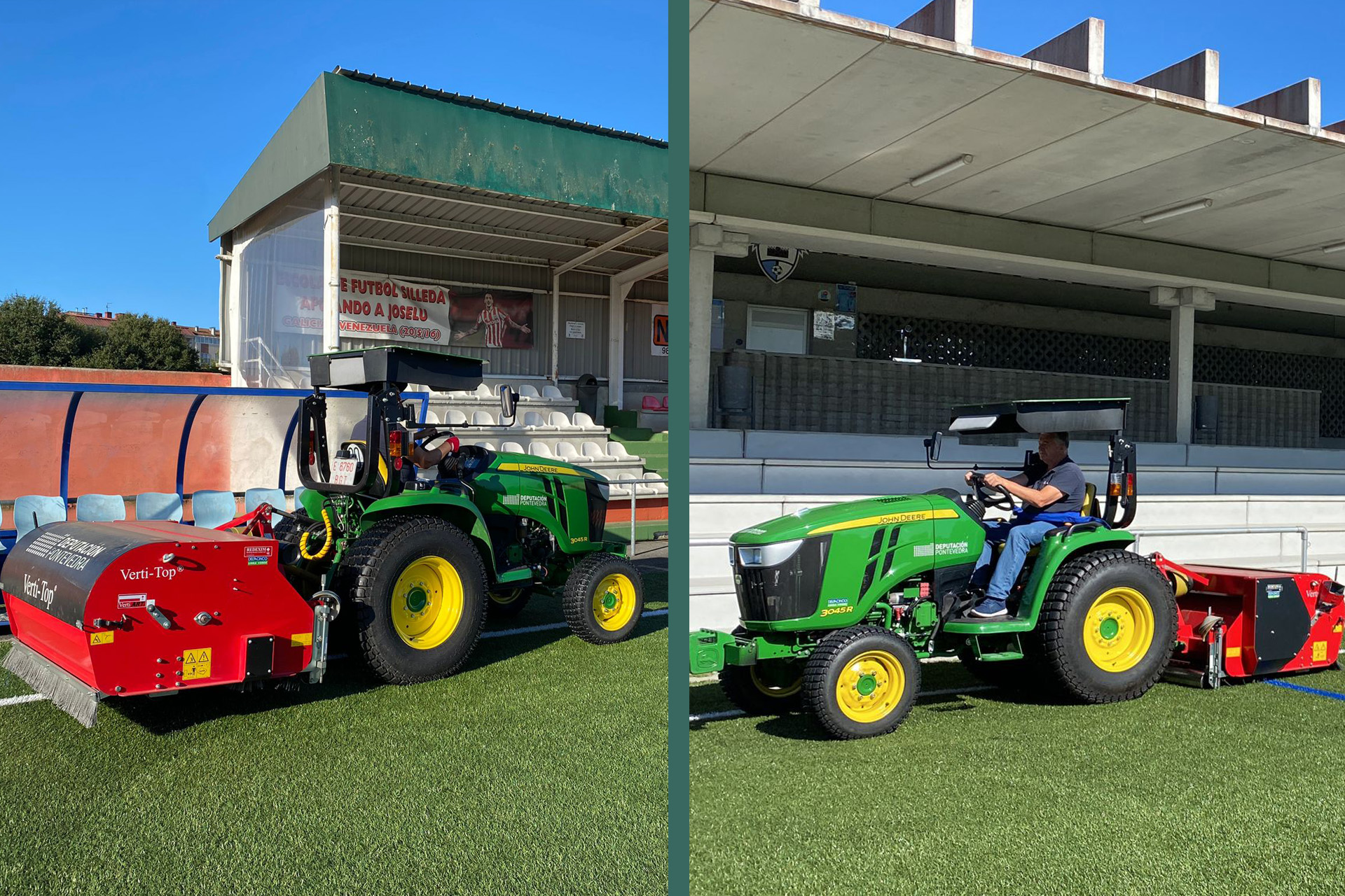 Tarefas de mantemento nos campos de fútbol de Outeiriño-Joselu Mato e da Gandareira