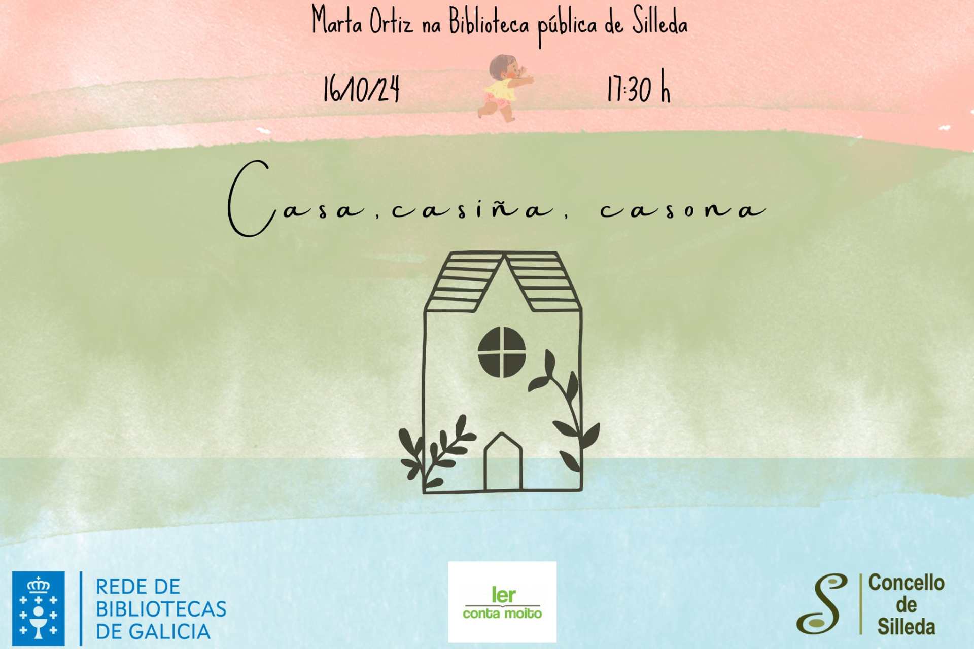 A biblioteca Daniel Castelao acolle o día 16 o espectáculo ‘Casa, casiña, casona’ para crianzas de 0 a 3 anos