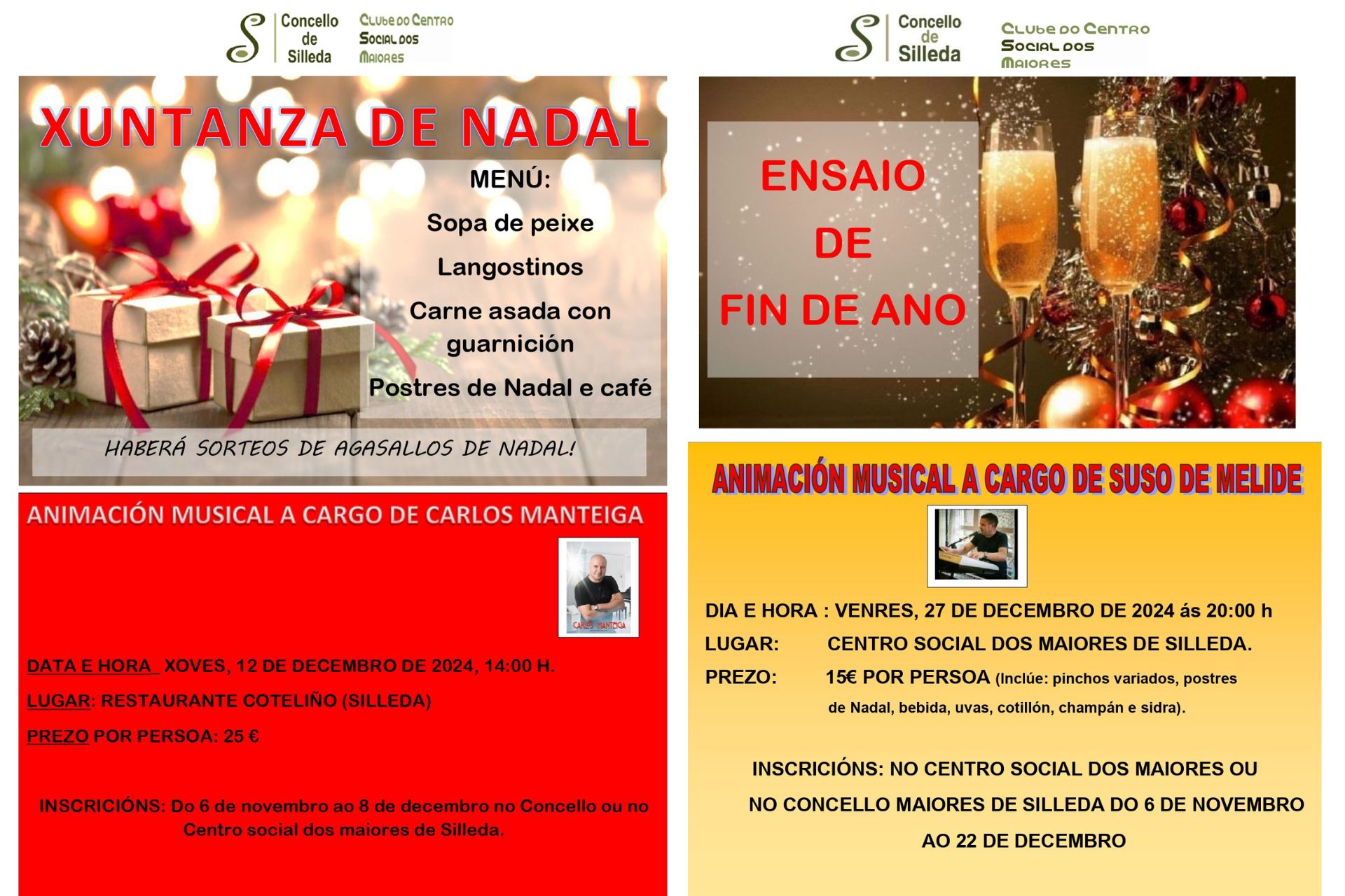 A Concellería de Benestar abre o prazo para participar nas festas de Nadal para as persoas maiores