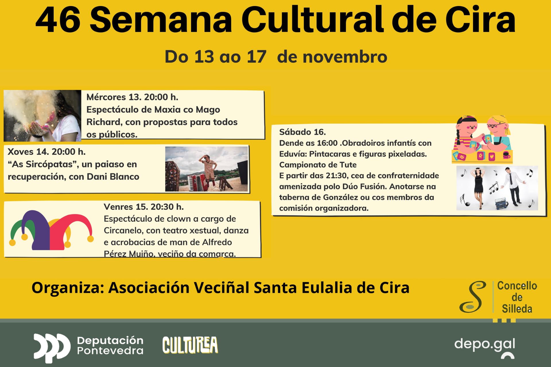 A Semana Cultural de Cira volta dende o mércores 13 con varias propostas escénicas