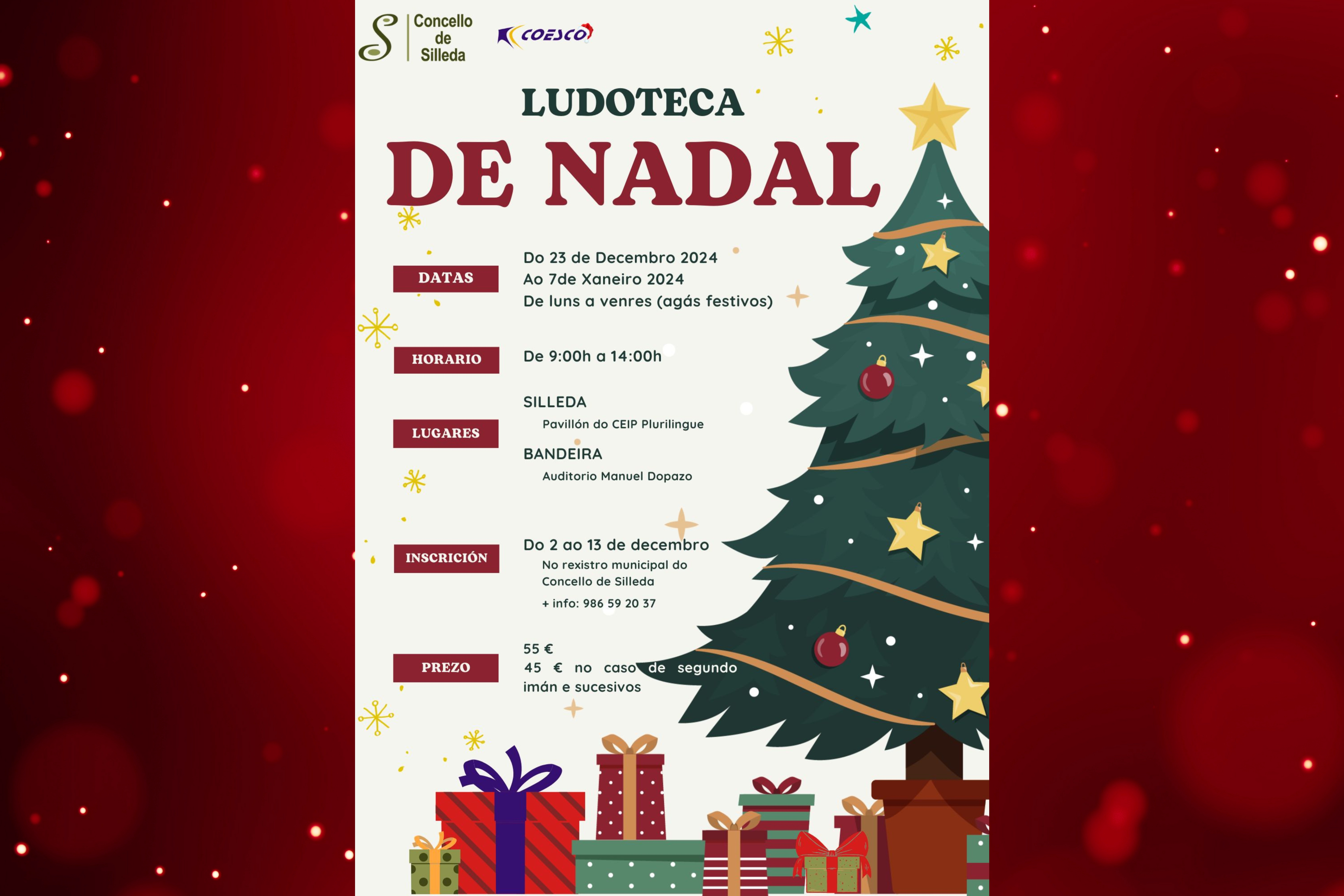 Ábrese o prazo para participar na Ludoteca de Nadal do Concello de Silleda durante as vacacións escolares