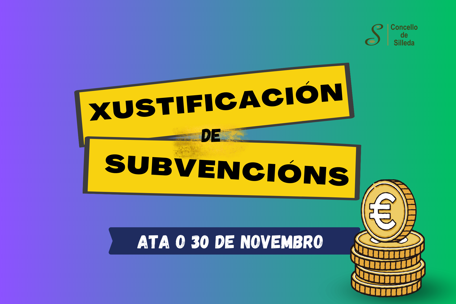 O 30 de novembro remata o prazo para xustificar as subvencións municipais a entidades culturais, deportivas e veciñais