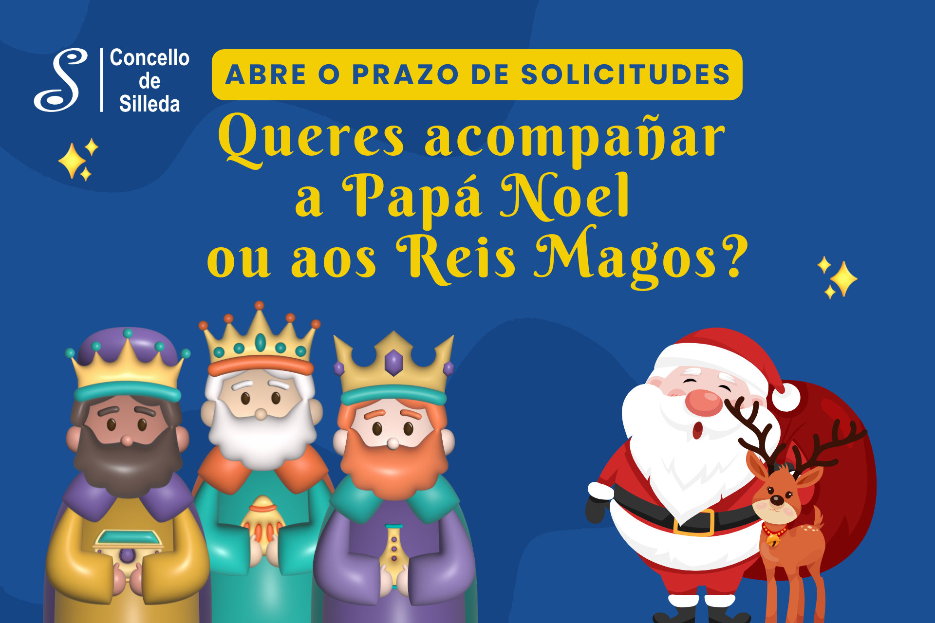 O Concello de Silleda abre o prazo para participar como paxes de Papá Noel e dos Reis Magos