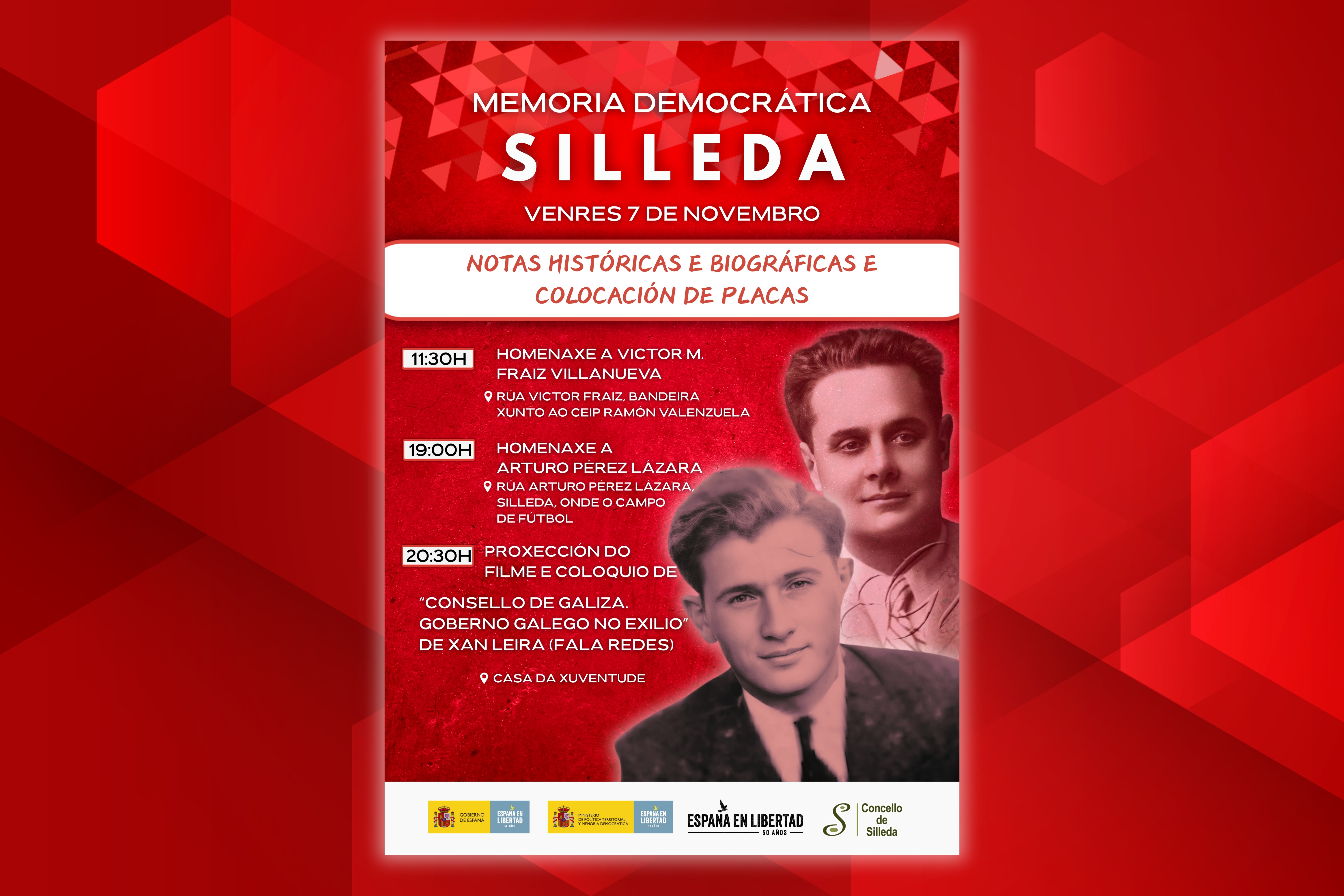 Silleda homenaxeará o 7 de novembro a Víctor Manuel Fraiz Villanueva e Arturo Pérez Lázara, dous veciños represaliados pola ditadura franquista, no marco da programación do Día da Memoria Democrática