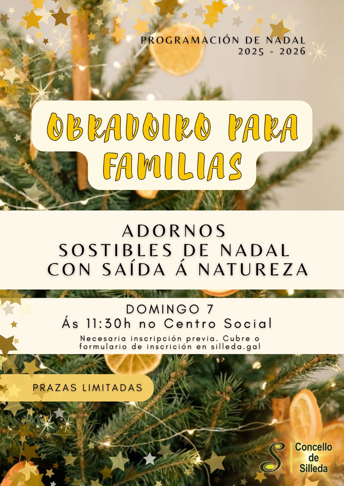 Aberto o prazo para participar no primeiro dos obradoiros en familia sobre adornos sostibles de Nadal en Silleda