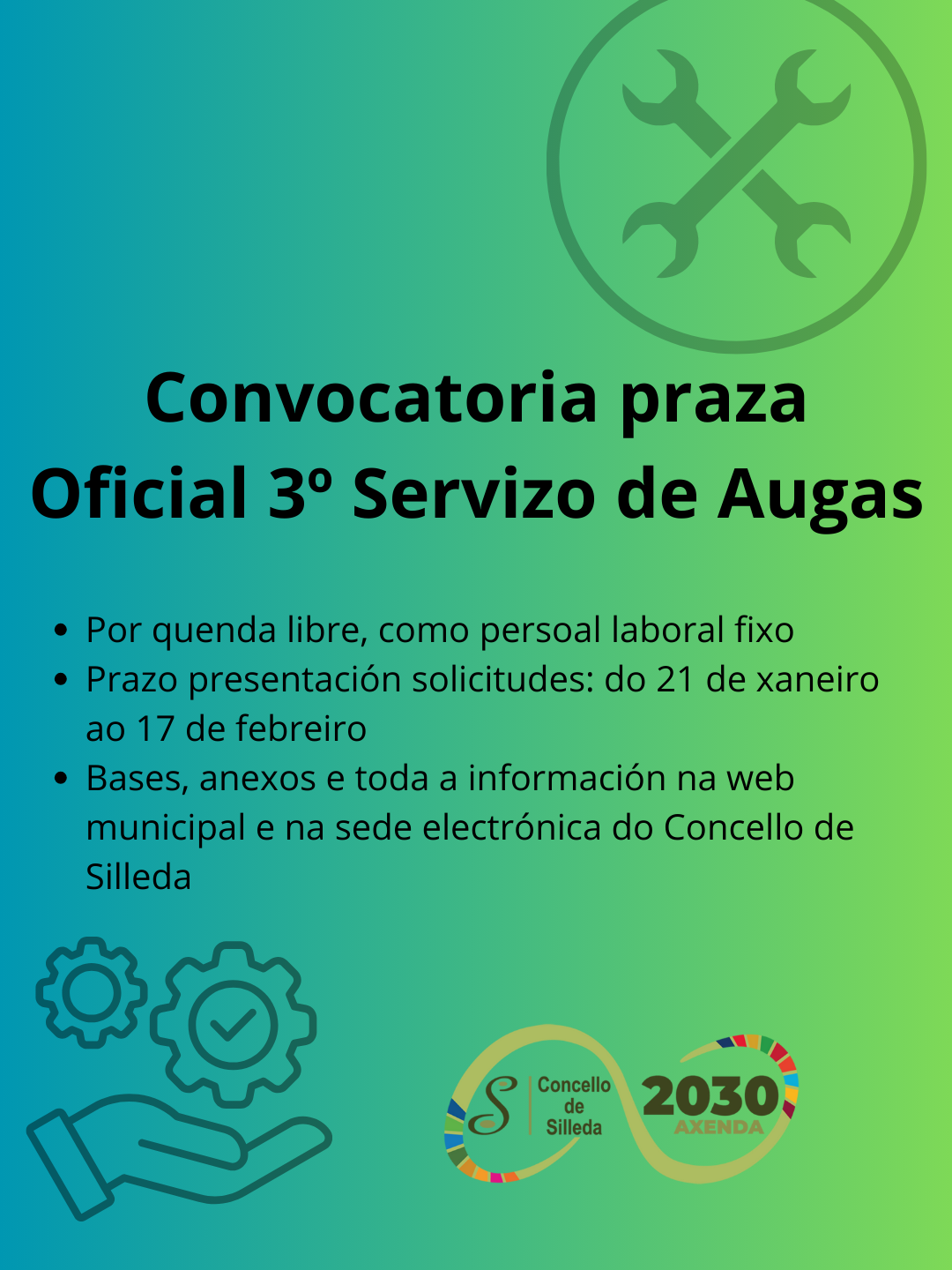 Aberto o prazo para optar a unha praza de Oficial 3º do Servizo de Augas no Concello de Silleda