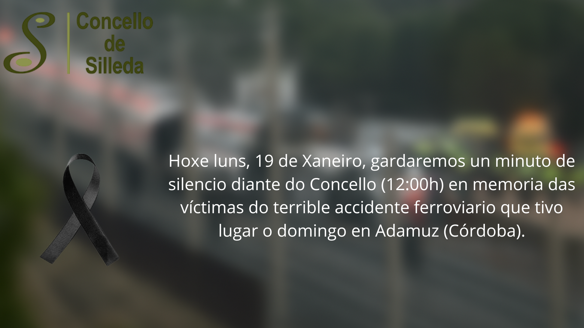 Minuto de silencio polo accidente ferroviario en Adamuz.