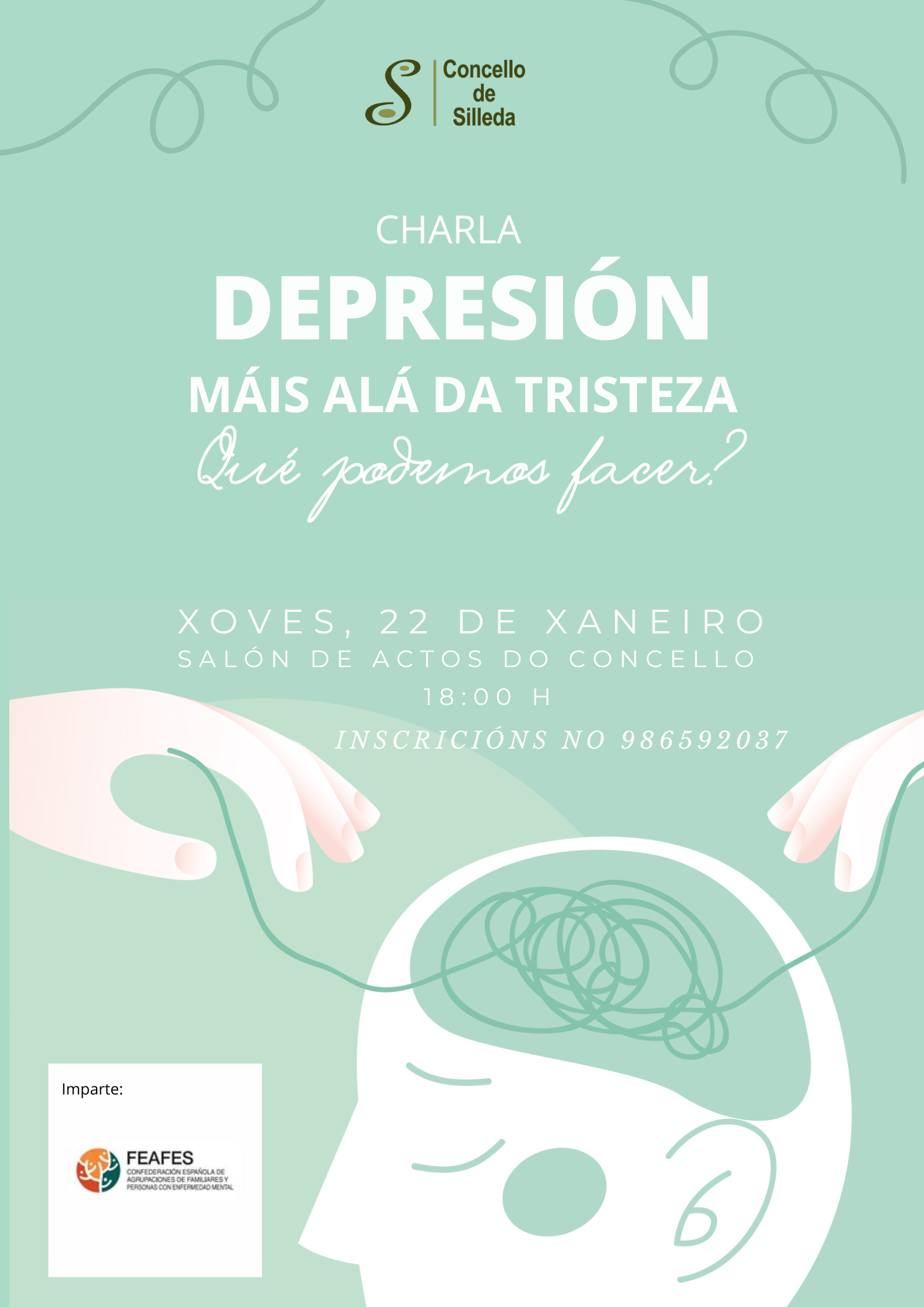 O Concello de Silleda organiza unha sesión informativa sobre a depresión no marco do Plan Municipal de Saúde Mental