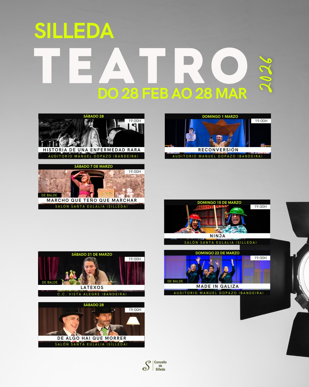 PROGRAMACIÓN COMPLETA SILLEDA TEATRO 2026