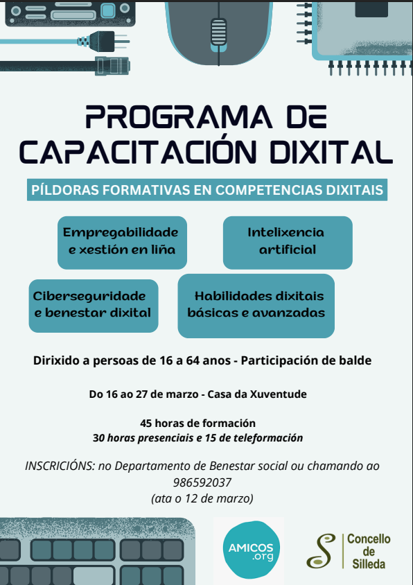 Silleda acolle un programa gratuíto de capacitación dixital impulsado por Amicos
