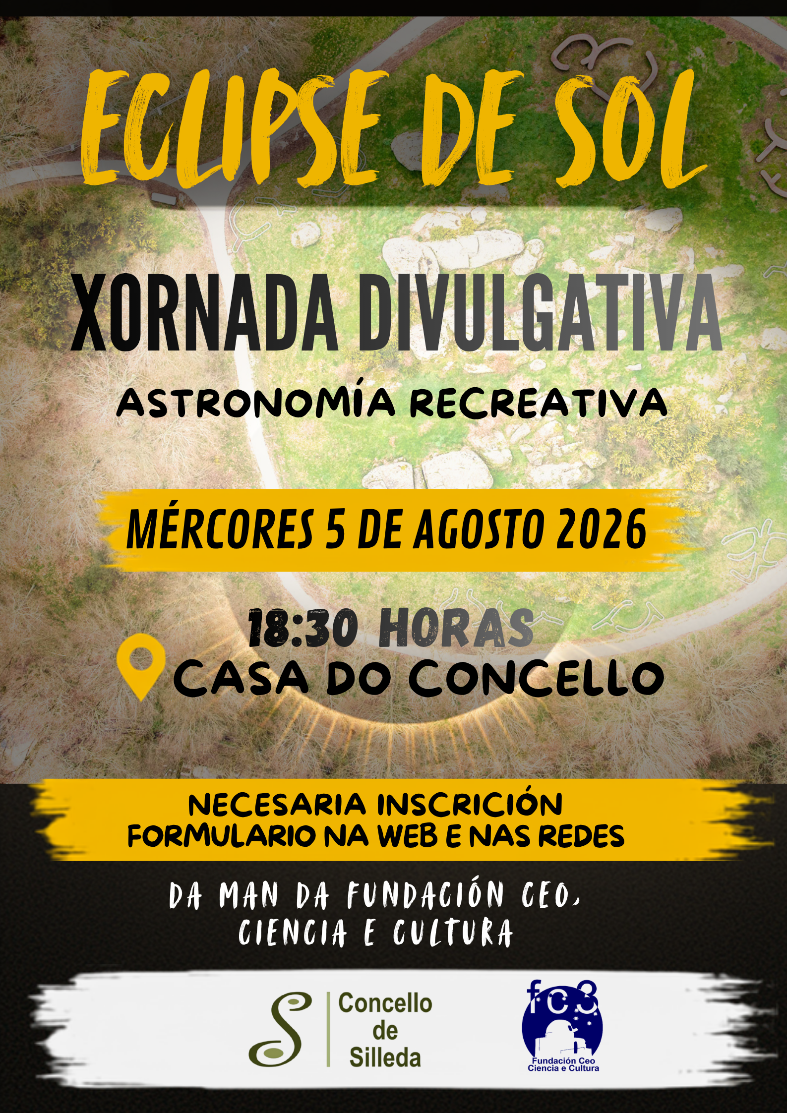 O Concello de Silleda organiza o mércores día 5  unha actividade divulgativa para preparar a observación segura da eclipse solar
