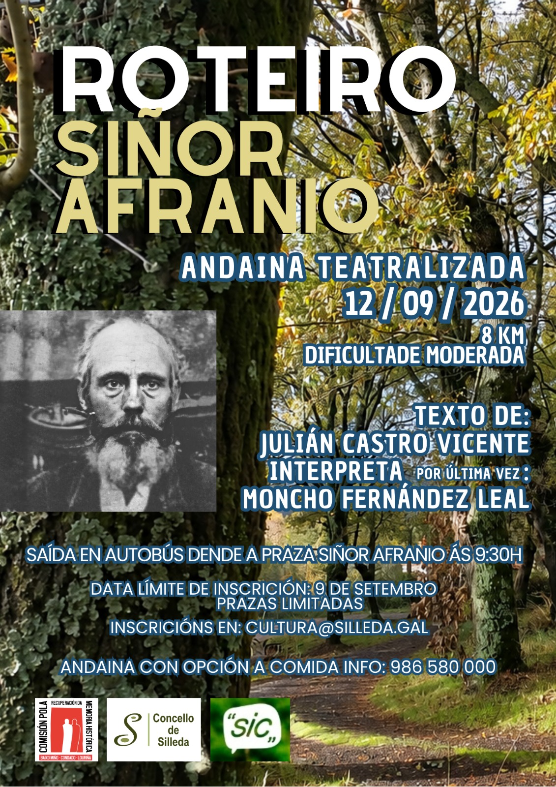 O Siñor Afranio regresa ao Trasdeza cun roteiro teatralizado pola terra natal de Antón Alonso Ríos o vindeiro sábado 12 de setembro