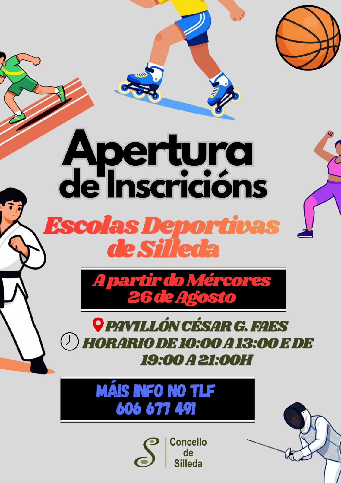 O mércores 26 de agosto abre o prazo de inscrición nas Escolas Deportivas de Silleda