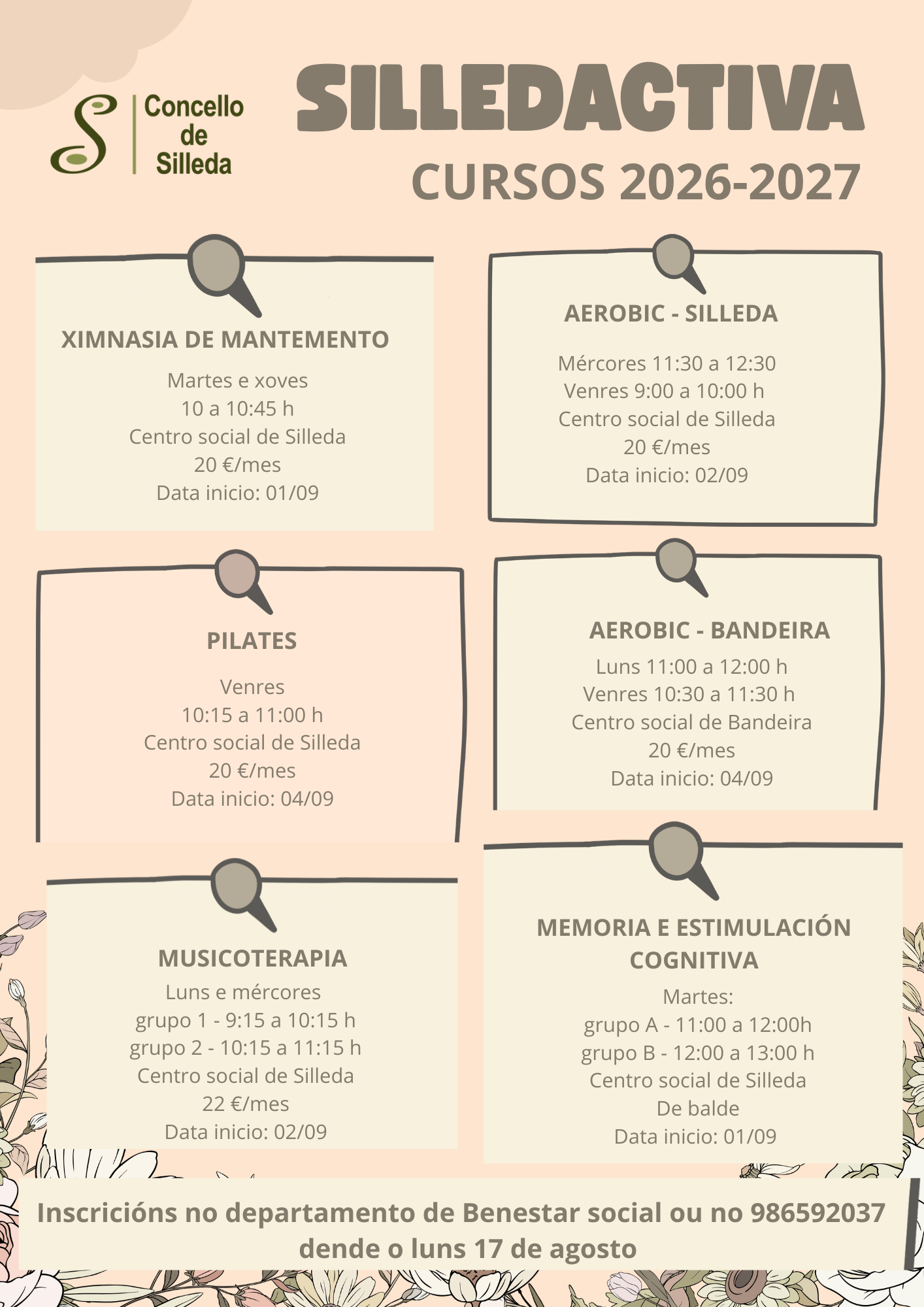 O Concello abre o luns 17 as inscricións para unha nova edición do programa Silleda Activa