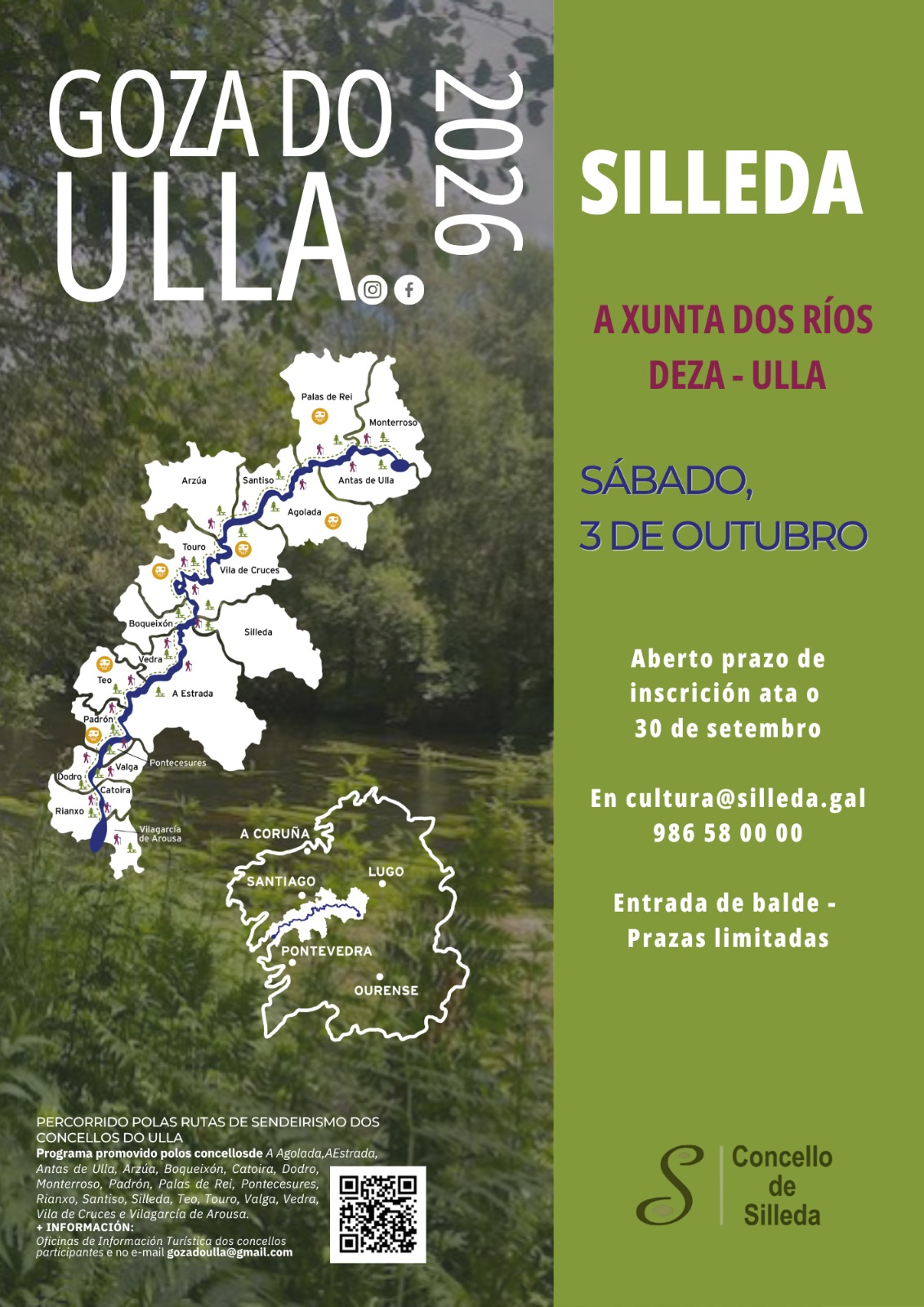 O Concello de Silleda abre o prazo para participar no roteiro de Goza do Ulla o vindeiro sábado 3 de outubro