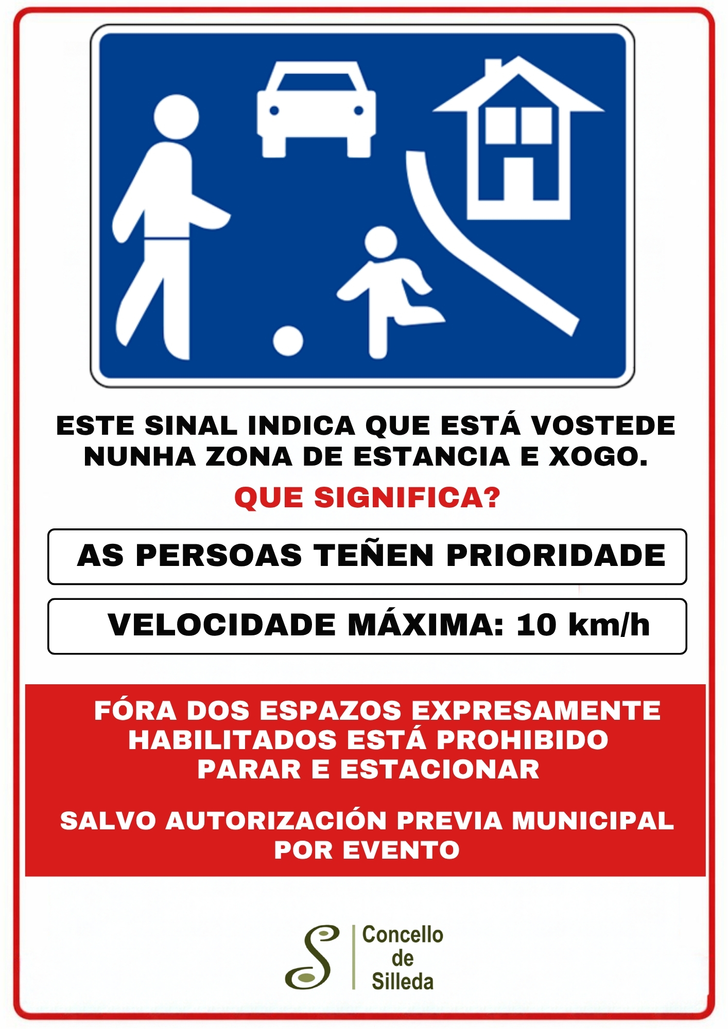 O Concello de Silleda inicia unha campaña informativa sobre a nova zona de prioridade peonil da Avenida do Parque